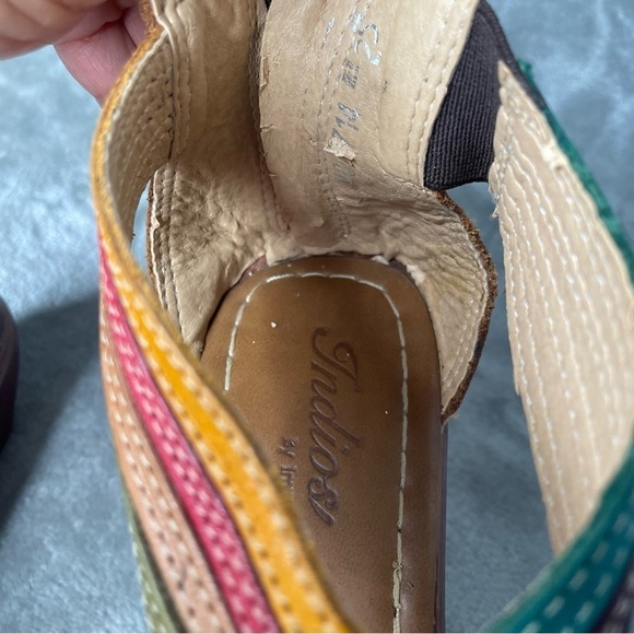 Indios by Impucaiza Colorful Gladiator Wedge Sandals Size - Picture 9 of 12